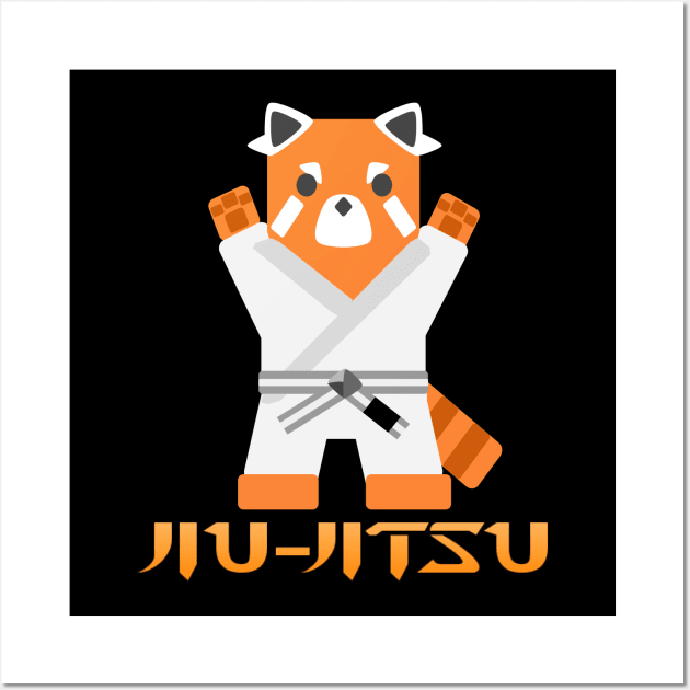 Jiu-Jitsu Panda -Gray White Belt- Wall Art by TheConcernedPanda